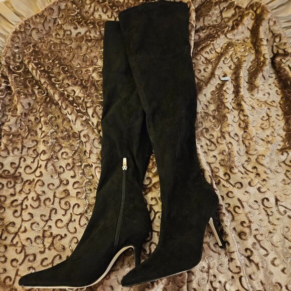 Marc Fisher Tango Over the Knee Boots - Black Suede - Picture 1 of 5